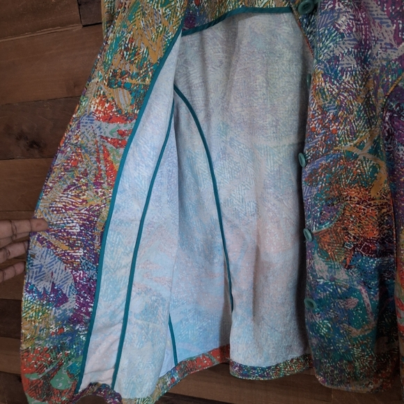 Coldwater Creek Multicolor Abstract Print Jacket  SZ Large - Picture 7 of 8
